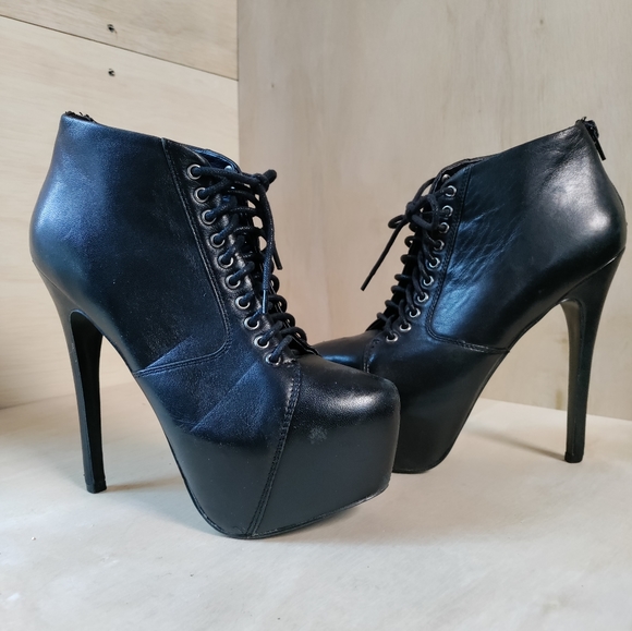 Steve Madden High Heel Lace Up Boots - Picture 2 of 7